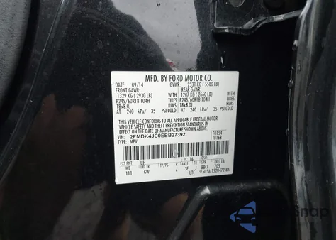 2014 Ford Edge Sel z USA, uszkodzony, nr VIN 2FMDK4JC0EBB27392